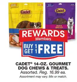 Blain's Farm & Fleet CADET 14-OZ. GOURMET DOG CHEWS & TREATS offer