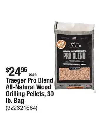 The Home Depot Traeger Pro Blend All-Natural Wood Grilling Pellets, 30 lb. Bag offer