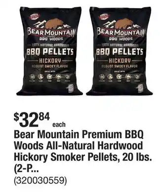 The Home Depot Bear Mountain Premium BBQ Woods All-Natural Hardwood Hickory Smoker Pellets, 20 lbs. (2-Pack) offer