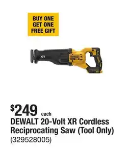 The Home Depot DEWALT 20-Volt XR Cordless Reciprocating Saw (Tool Only) offer