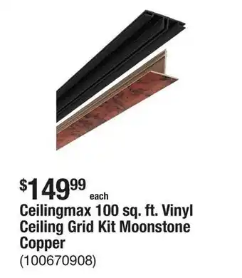 The Home Depot Ceilingmax 100 sq. ft. Vinyl Ceiling Grid Kit Moonstone Copper offer