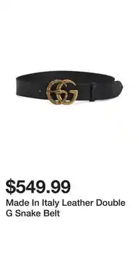 TJ Maxx Made In Italy Leather Double G Snake Belt offer