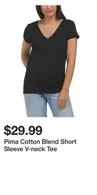 TJ Maxx Pima Cotton Blend Short Sleeve V-neck Tee offer