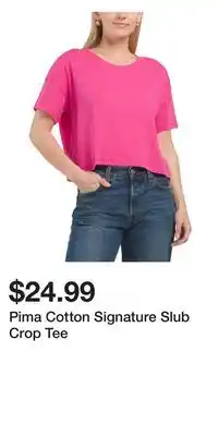 TJ Maxx Pima Cotton Signature Slub Crop Tee offer