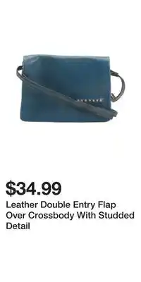 TJ Maxx Leather Double Entry Flap Over Crossbody With Studded Detail offer