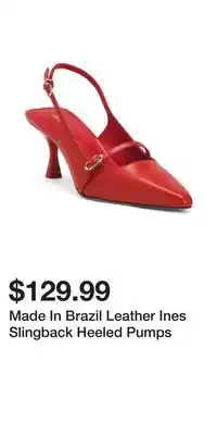 TJ Maxx Made In Brazil Leather Ines Slingback Heeled Pumps offer