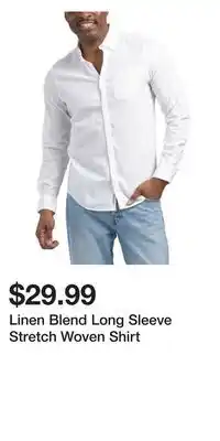 TJ Maxx Linen Blend Long Sleeve Stretch Woven Shirt offer