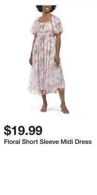 TJ Maxx Floral Short Sleeve Midi Dress offer