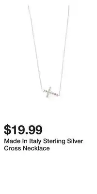 TJ Maxx Made In Italy Sterling Silver Cross Necklace offer