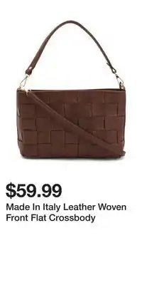 TJ Maxx Made In Italy Leather Woven Front Flat Crossbody offer