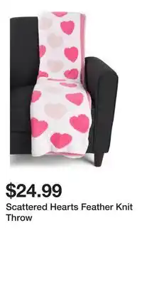 TJ Maxx Scattered Hearts Feather Knit Throw offer