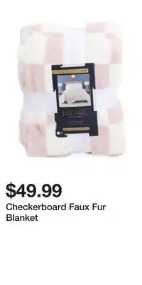 TJ Maxx Checkerboard Faux Fur Blanket offer