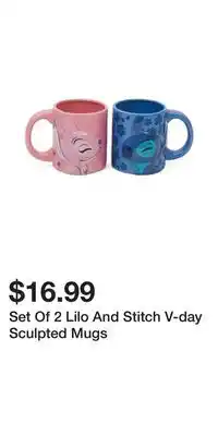 TJ Maxx Set Of 2 Lilo And Stitch V-day Sculpted Mugs offer