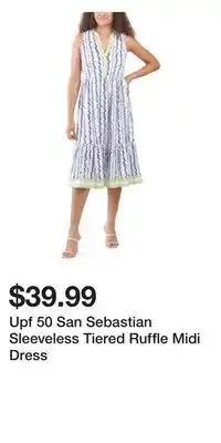 TJ Maxx Upf 50 San Sebastian Sleeveless Tiered Ruffle Midi Dress offer