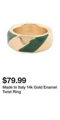 TJ Maxx Made In Italy 14k Gold Enamel Twist Ring offer