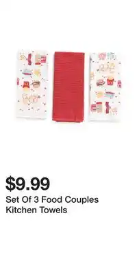 TJ Maxx Set Of 3 Food Couples Kitchen Towels offer