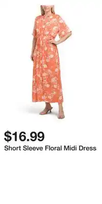 TJ Maxx Short Sleeve Floral Midi Dress offer