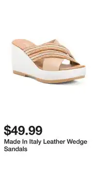 TJ Maxx Made In Italy Leather Wedge Sandals offer