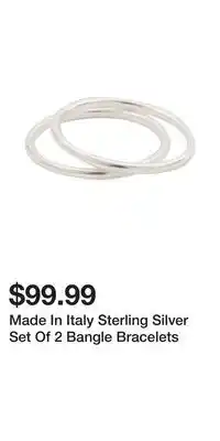 TJ Maxx Made In Italy Sterling Silver Set Of 2 Bangle Bracelets offer