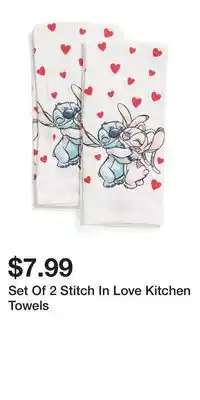 TJ Maxx Set Of 2 Stitch In Love Kitchen Towels offer