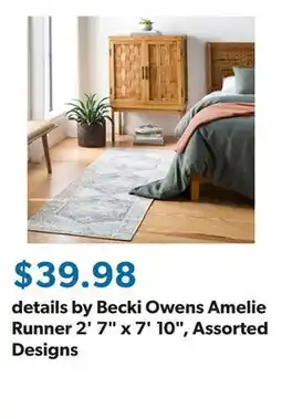 Sam's Club details by Becki Owens Amelie Runner 2' 7 x 7' 10, Assorted Designs offer