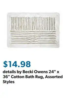 Sam's Club details by Becki Owens 24 x 36 Cotton Bath Rug, Assorted Styles offer