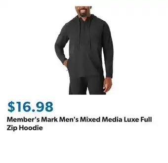 Sam's Club Member's Mark Men's Mixed Media Luxe Full Zip Hoodie offer