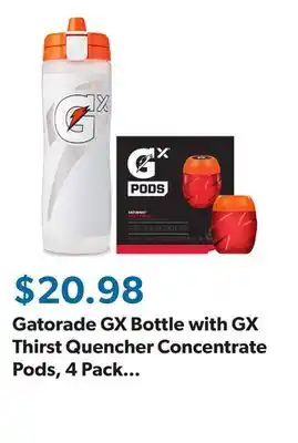 Sam's Club Gatorade GX Bottle with GX Thirst Quencher Concentrate Pods, 4 Pack (Choose Color/Flavor) offer