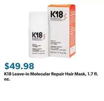 Sam's Club K18 Leave-in Molecular Repair Hair Mask, 1.7 fl. oz offer