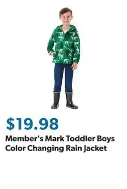 Sam's Club Member's Mark Toddler Boys Color Changing Rain Jacket offer