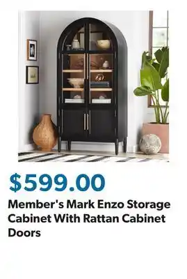 Sam's Club Member's Mark Enzo Storage Cabinet With Rattan Cabinet Doors offer