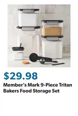 Sam's Club Member's Mark 9-Piece Tritan Bakers Food Storage Set offer