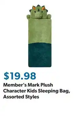 Sam's Club Member's Mark Plush Character Kids Sleeping Bag, Assorted Styles offer