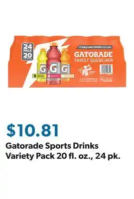 Sam's Club Gatorade Sports Drinks Variety Pack 20 fl. oz., 24 pk offer