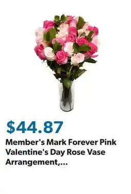 Sam's Club Member's Mark Forever Pink Valentine's Day Rose Vase Arrangement, 30 stems offer