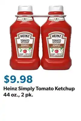 Sam's Club Heinz Simply Tomato Ketchup 44 oz., 2 pk offer