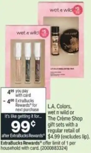 CVS L.A. Colors, Wet N Wild Or The Créme Shop Gift Sets offer