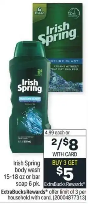 CVS Iring Spring Body Wash 15-18 oz Or Bar Soap offer