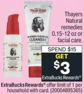 CVS Thayers Natural Remedies 0.15-12 oz Or Facial Care offer