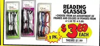 Ollie's READING GLASSES offer