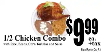 Baja Ranch 1/2 Chicken Combo offer