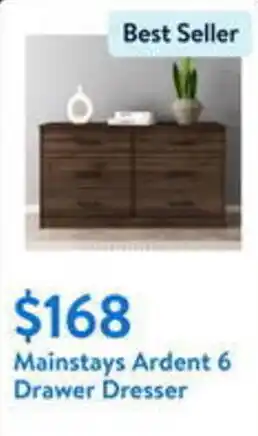 Walmart Mainstays Ardent 6 Drawer Dresser offer