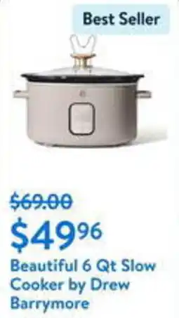 Walmart Beautiful 6 Qt Slow Cooker by Drew Barrymore offer