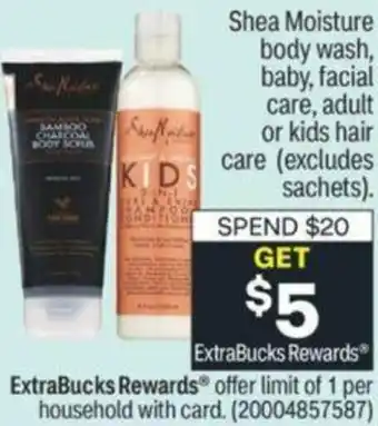 CVS Shea Moisture Body Wash Baby, Facial Care, Adult Or Kids Hair offer