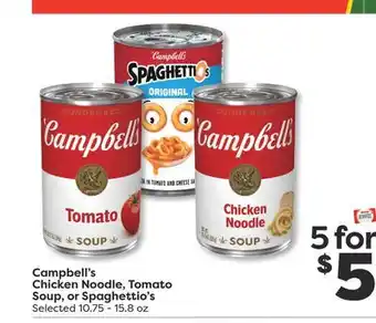 Weis Markets Campbell's Chicken Noodle, Tomato Soup, or Spaghettio's offer