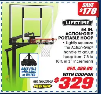 Big 5 Lifetime 54 Action Grip Portable Hoop offer