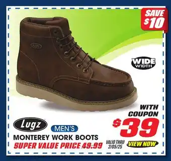 Big 5 Lugz Monterey Steel Toe Men's Wide Work Boots offer