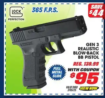 Big 5 Umarex Glock 17 Gen 3 Realistic Blow-Back BB Pistol offer