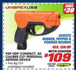 Big 5 Umarex P2P HDP Compact .50cal CO2 Personal Defense Device offer