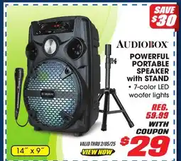 Big 5 Audiobox Powerful Portable Speaker With Stand offer